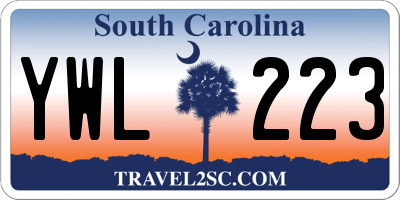 SC license plate YWL223