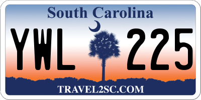 SC license plate YWL225
