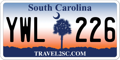 SC license plate YWL226