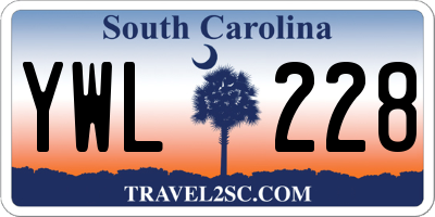 SC license plate YWL228