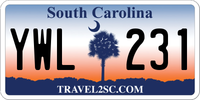 SC license plate YWL231