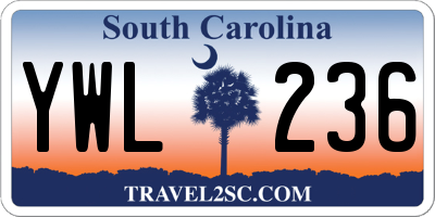 SC license plate YWL236