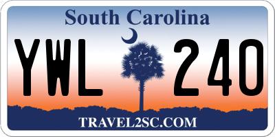SC license plate YWL240