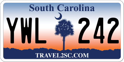 SC license plate YWL242