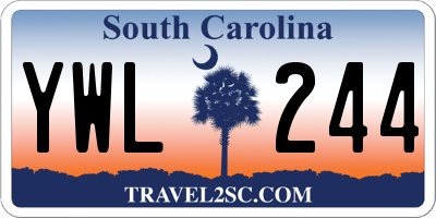 SC license plate YWL244