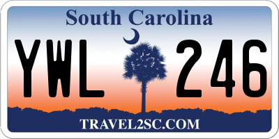 SC license plate YWL246