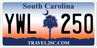 SC license plate YWL250