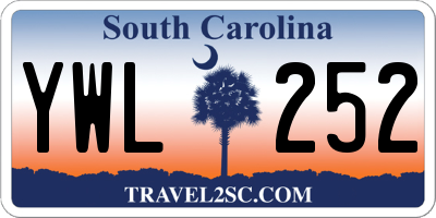 SC license plate YWL252