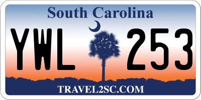 SC license plate YWL253