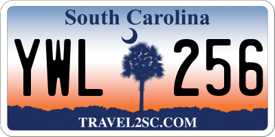SC license plate YWL256