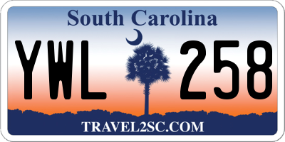 SC license plate YWL258