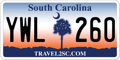 SC license plate YWL260