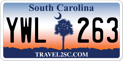 SC license plate YWL263