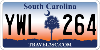 SC license plate YWL264