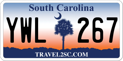 SC license plate YWL267