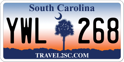 SC license plate YWL268