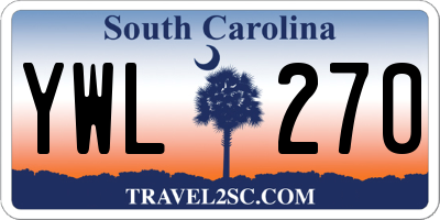 SC license plate YWL270
