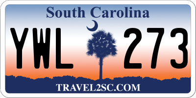 SC license plate YWL273
