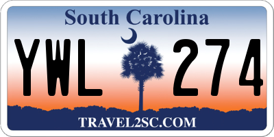 SC license plate YWL274