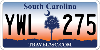 SC license plate YWL275