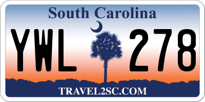 SC license plate YWL278