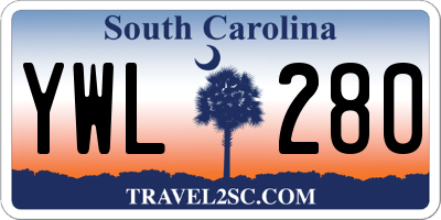 SC license plate YWL280