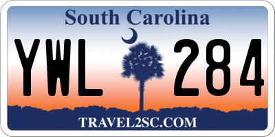 SC license plate YWL284