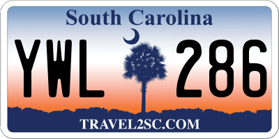 SC license plate YWL286