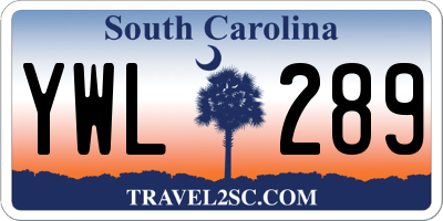 SC license plate YWL289