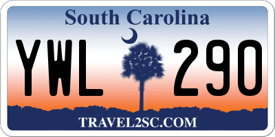 SC license plate YWL290