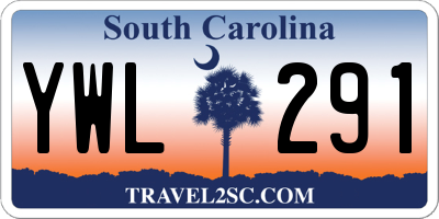 SC license plate YWL291