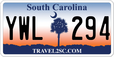 SC license plate YWL294