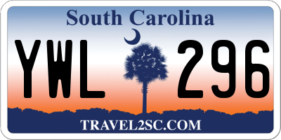 SC license plate YWL296