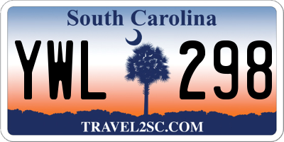 SC license plate YWL298
