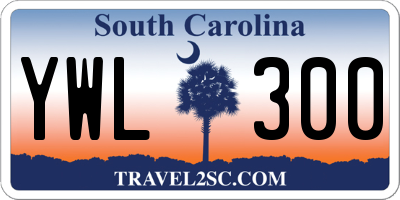 SC license plate YWL300