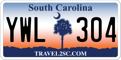 SC license plate YWL304