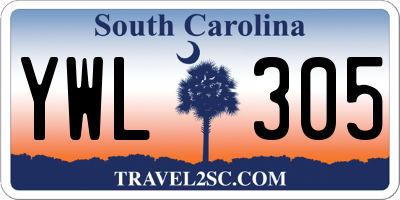 SC license plate YWL305