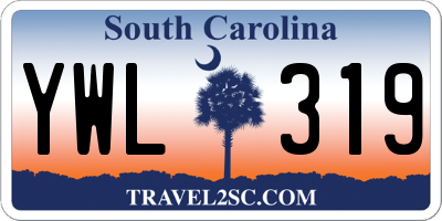 SC license plate YWL319