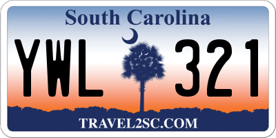 SC license plate YWL321