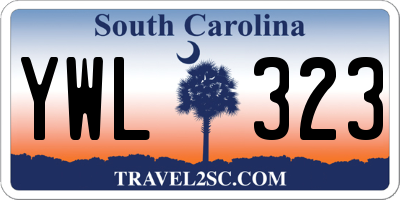 SC license plate YWL323