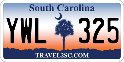 SC license plate YWL325