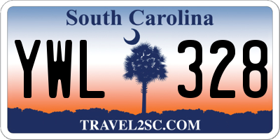SC license plate YWL328