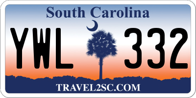 SC license plate YWL332