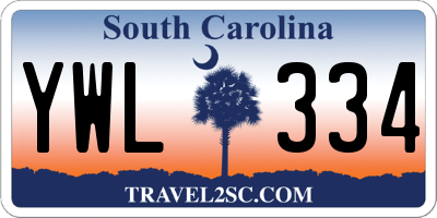 SC license plate YWL334