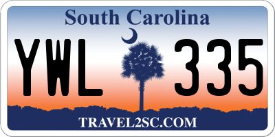 SC license plate YWL335