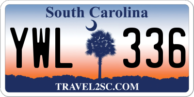 SC license plate YWL336