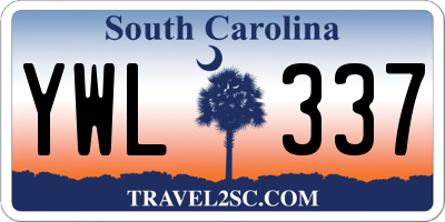SC license plate YWL337