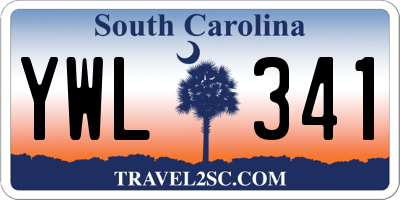 SC license plate YWL341