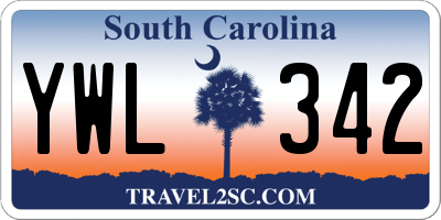 SC license plate YWL342