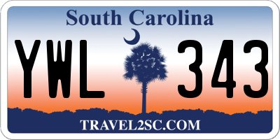 SC license plate YWL343